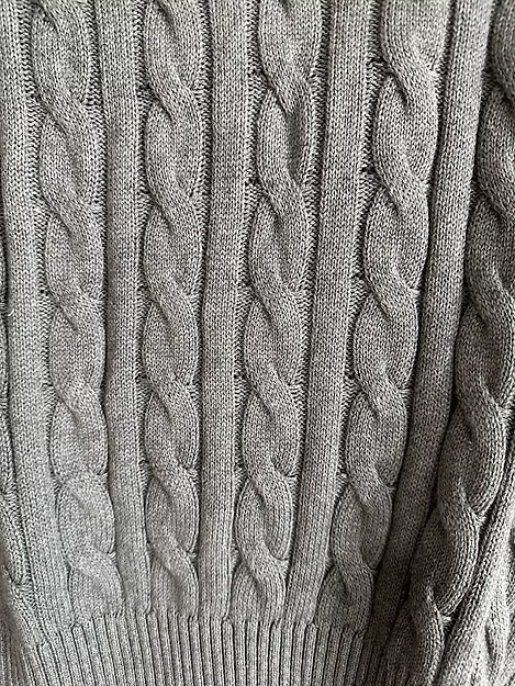 Ralph Lauren Full-Zip Cable Knit Winter Sweater, Grey