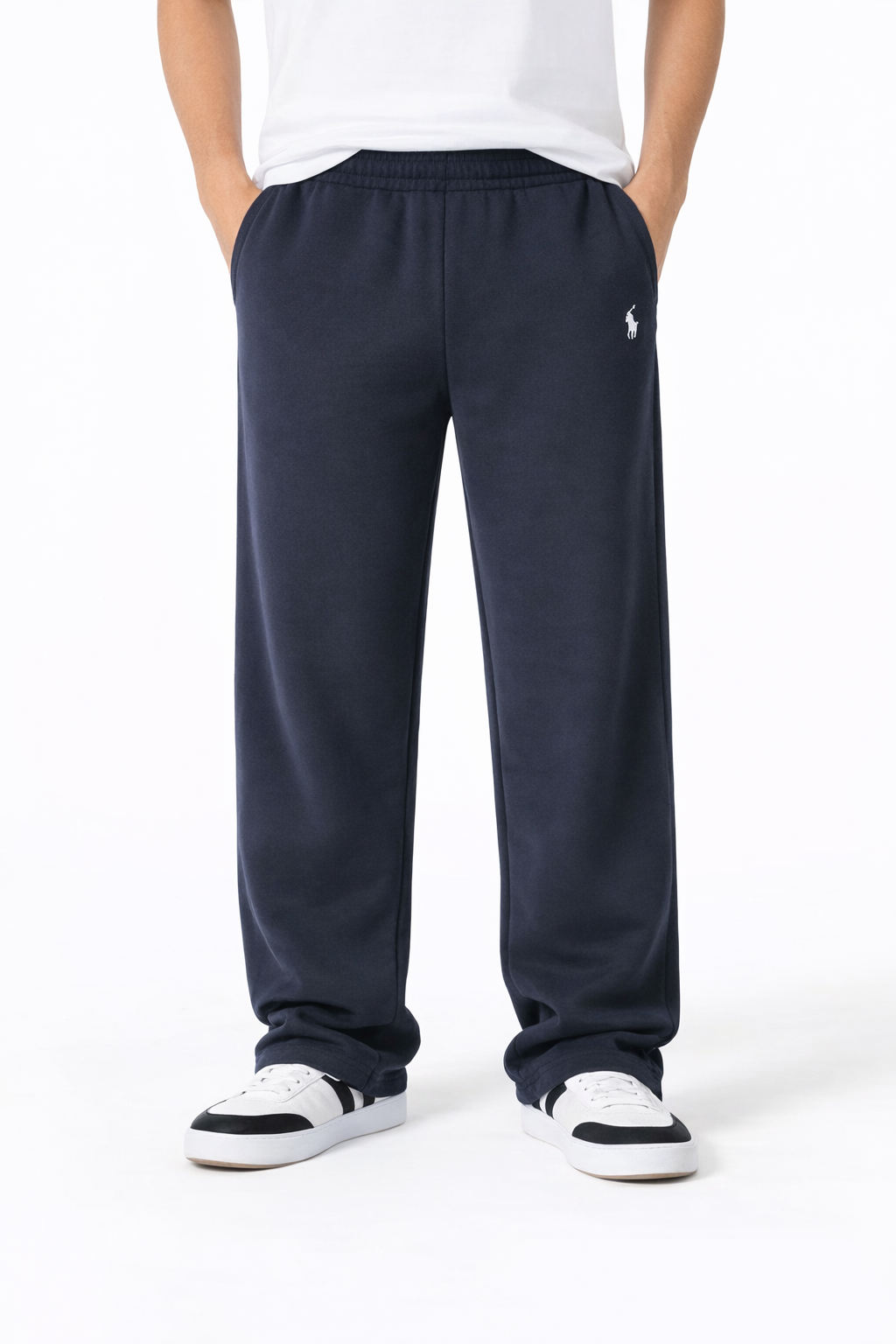 Ralph Lauren Straight Cut Baggy Sweatpants, Black (Cotton Fleece)
