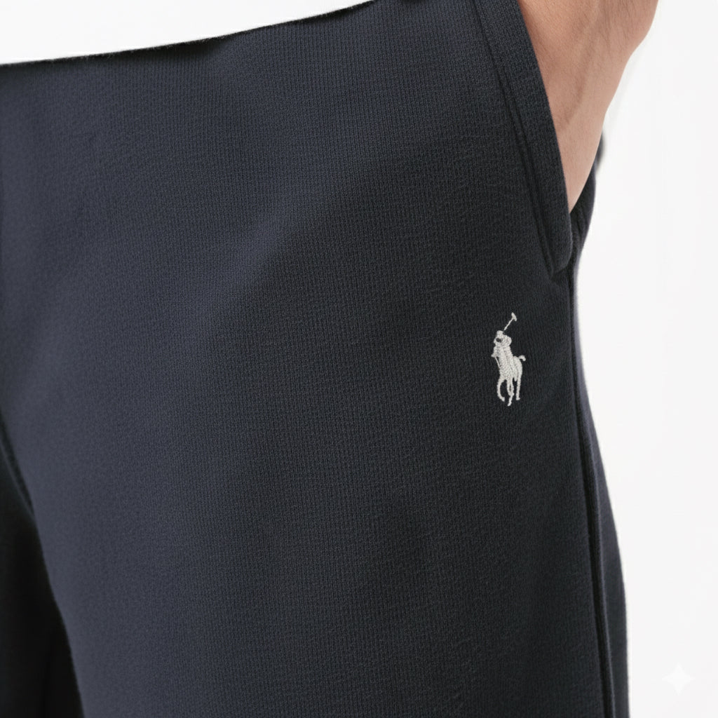 Ralph Lauren Straight Cut Baggy Sweatpants, Black (Cotton Fleece)