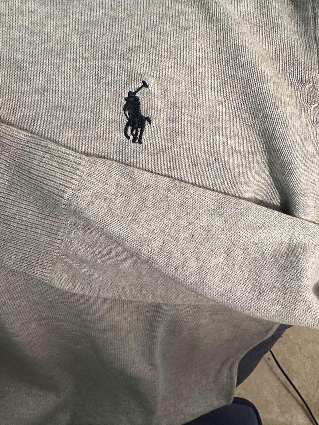 Ralph Lauren Quarter-Zip Knit Winter Jumper, Grey