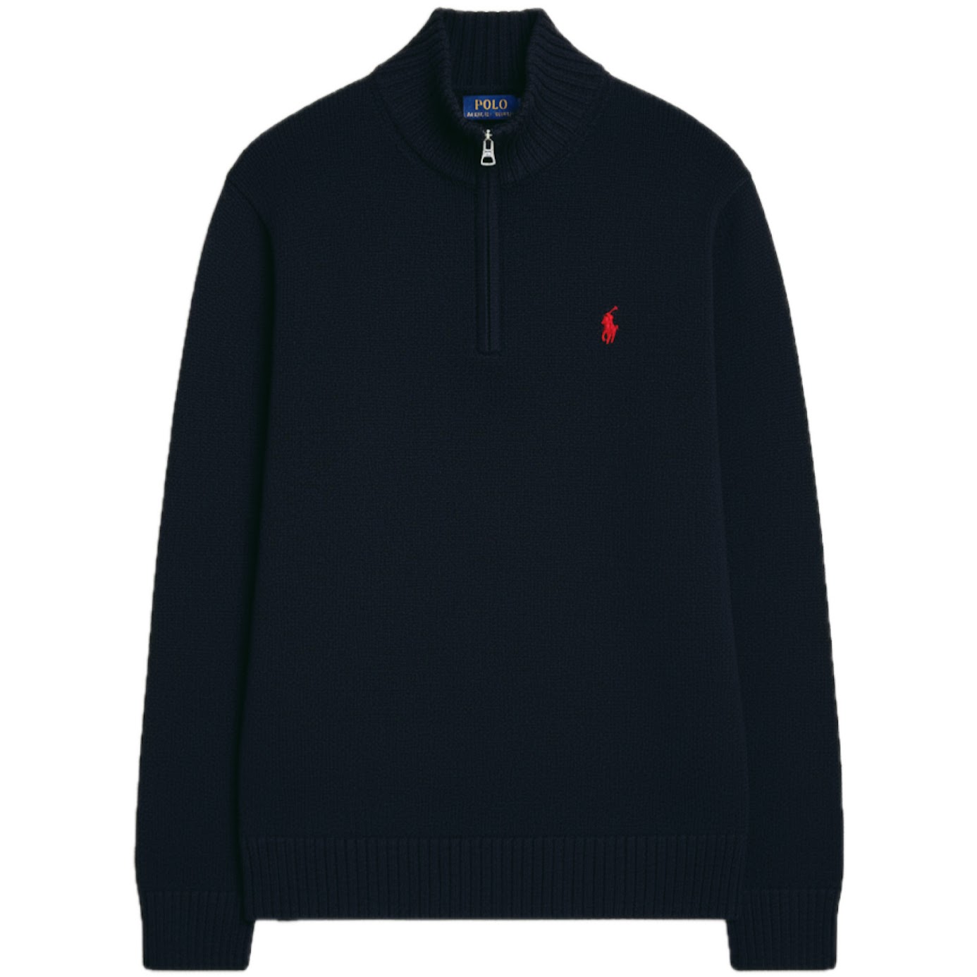 Ralph Lauren Quarter-Zip Knit Winter Jumper, Navy