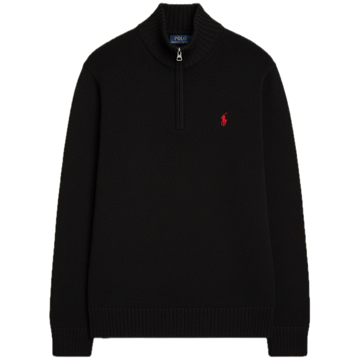 Ralph Lauren Quarter-Zip Knit Winter Jumper, Black