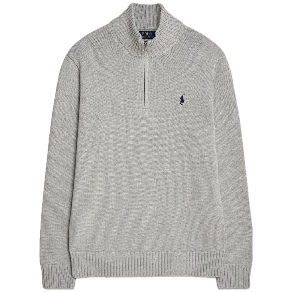 Ralph Lauren Quarter-Zip Knit Winter Jumper, Grey