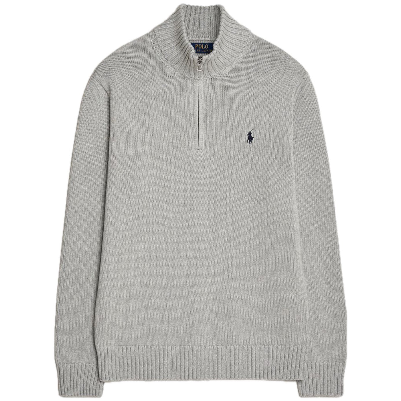 Ralph Lauren Quarter-Zip Knit Winter Jumper, Grey