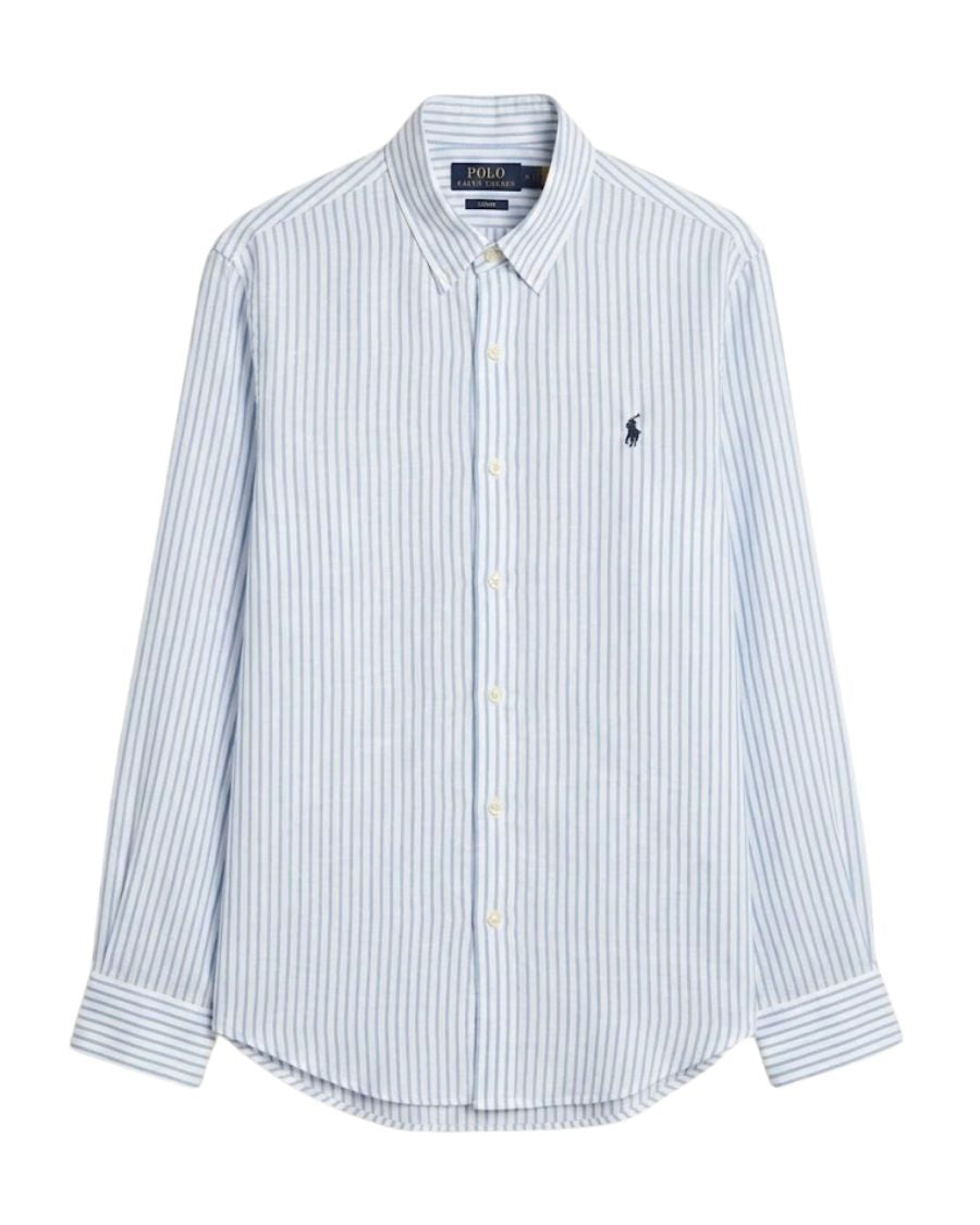 Ralph Lauren Oxford Cotton Shirt, Sky Strip