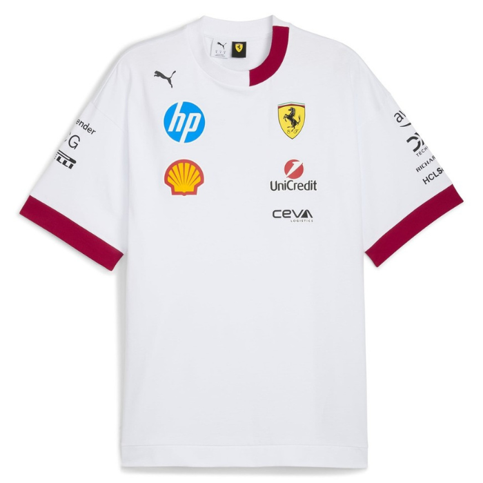 Ferrari Sports Oversized Tee, White