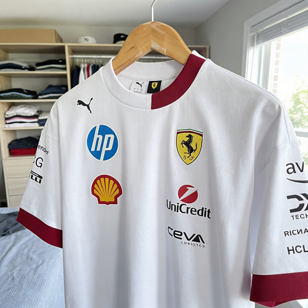 Ferrari Sports Oversized Tee, White